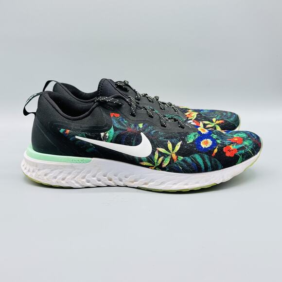 Nike Shoes Mens 10 Black Odyssey React Running Sneakers Floral Multi - Picture 1 of 9